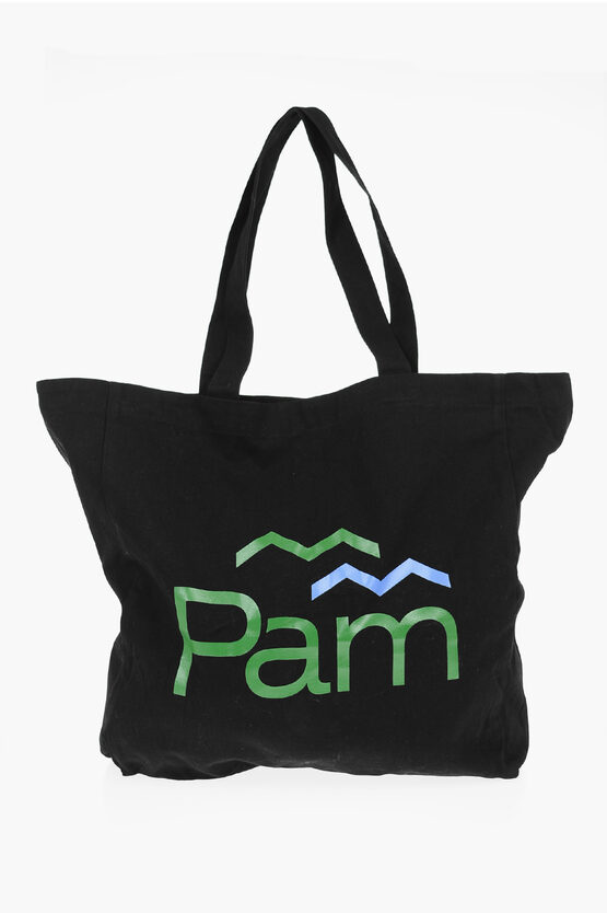 Perks And Mini Canvas Maxi Tote Bag With Logo-print