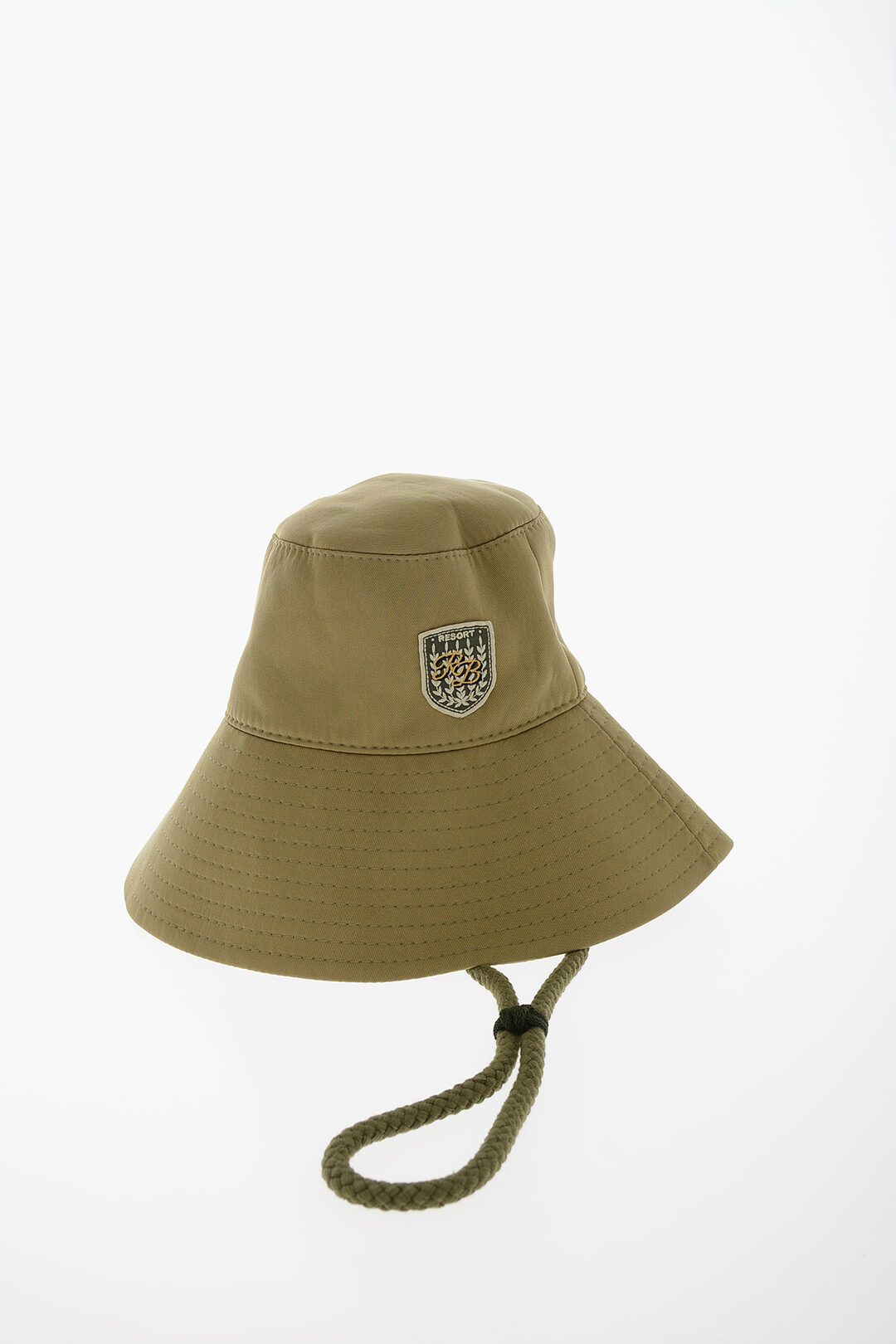Ruslan Baginskiy Olive Green Bucket Hat Ruslan Baginskiy Embellished Crocheted Straw Bucket Hat  main image 4