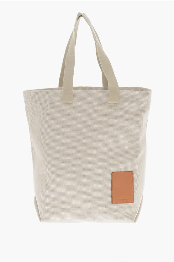 Il Bisonte Canvas Robur Tote Bag With Leather Details In White