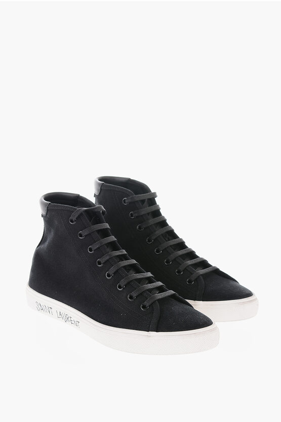Saint Laurent Canvas Sketch High Sneakers In White
