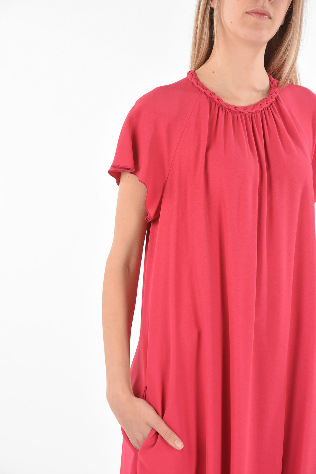 Red Valentino Cape-sleeved Maxi Dress 