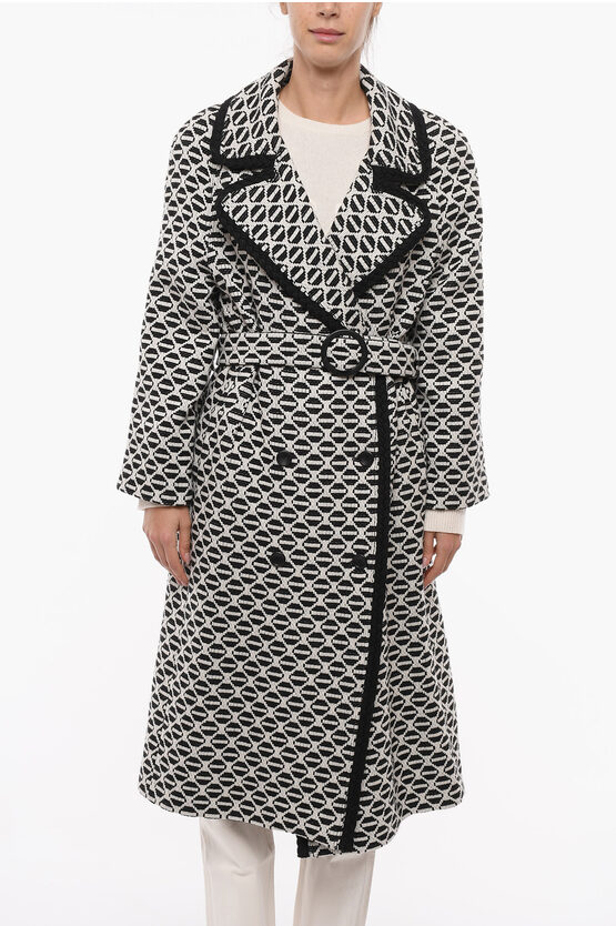Alberta Ferretti Cappotto In Misto Lana Doppiopetto Ricamato donna ...