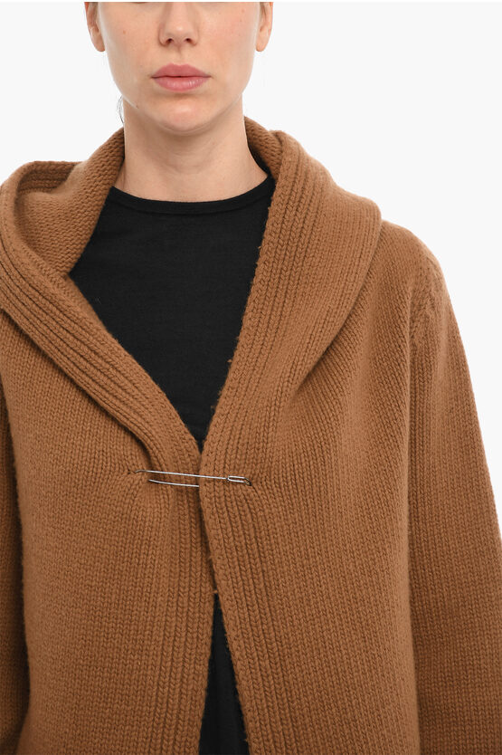 Woolrich Cardigan in Lana con Spilla a Decorazine e Cappuccio donna Glamood Outlet