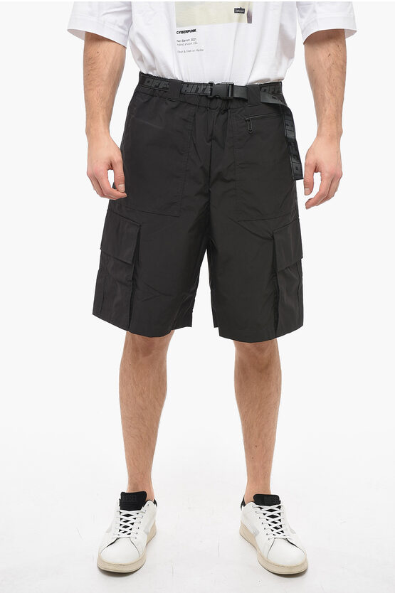 Off-white Cargo Industrial Shorts With Safety Belt In Black