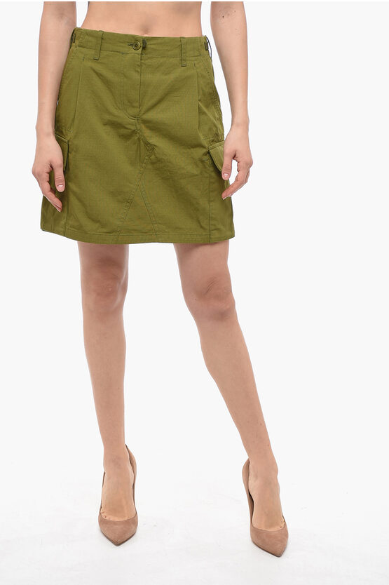 Shop Kenzo Cotton Cargo Miniskirt With Belt Loops