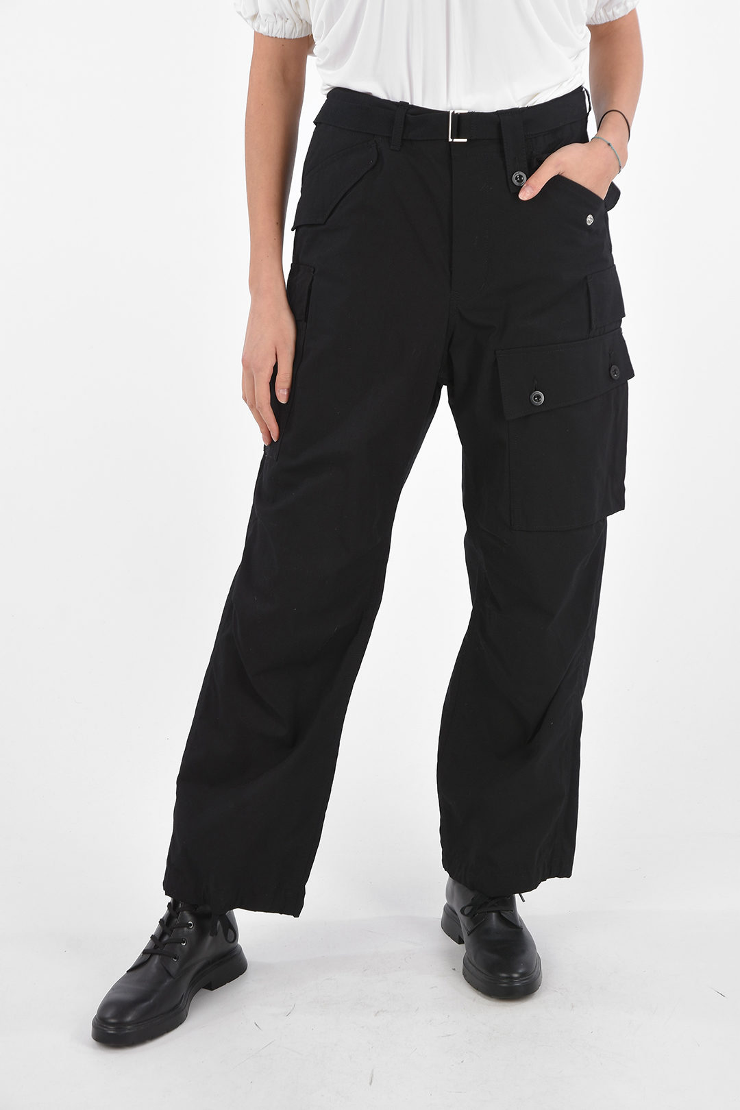 cargo pants with off white belt