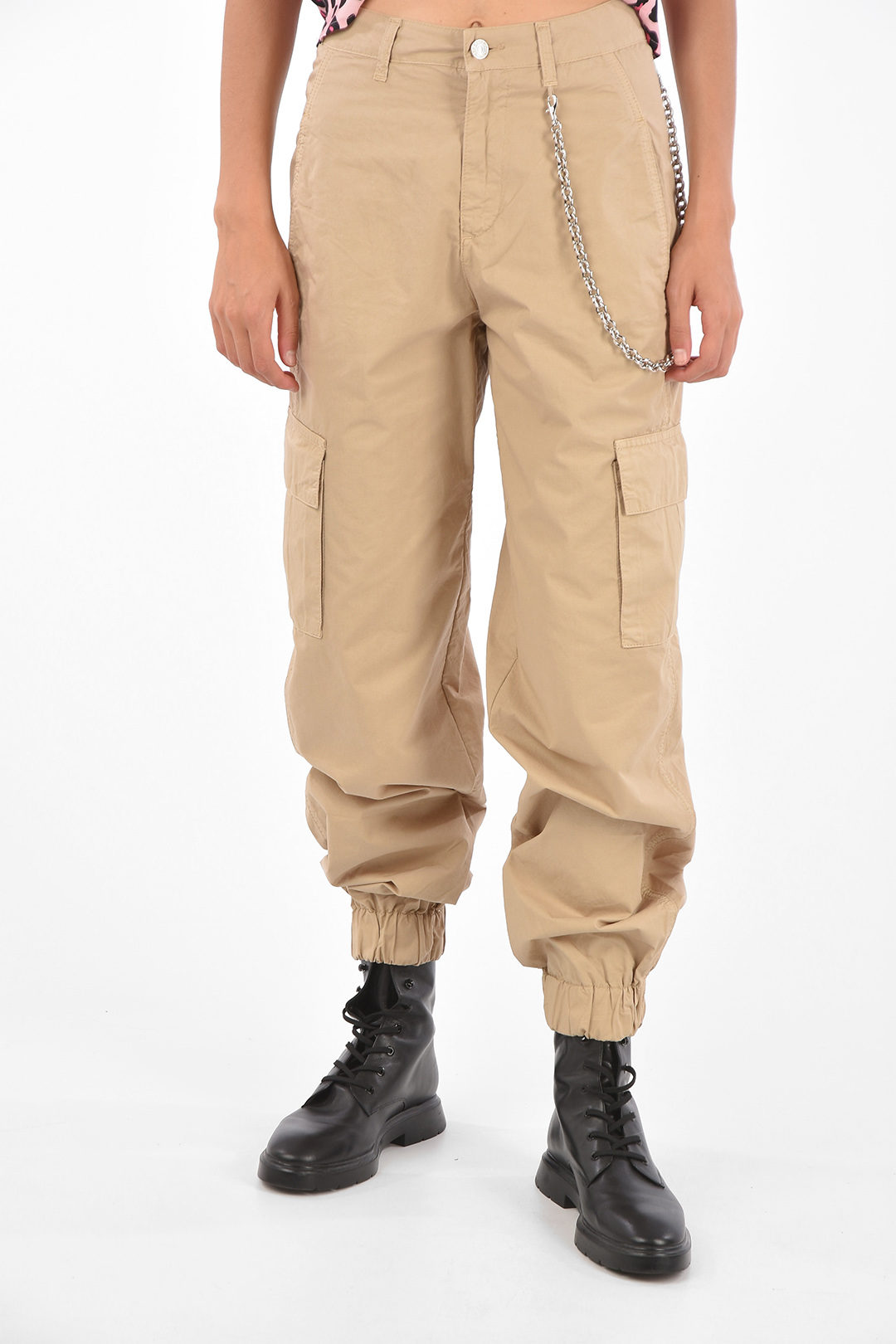 Flap Pocket Buckle Tape Cargo Trousers With Chain | Pants for women,  Clothes for women, Cargo pants outfit