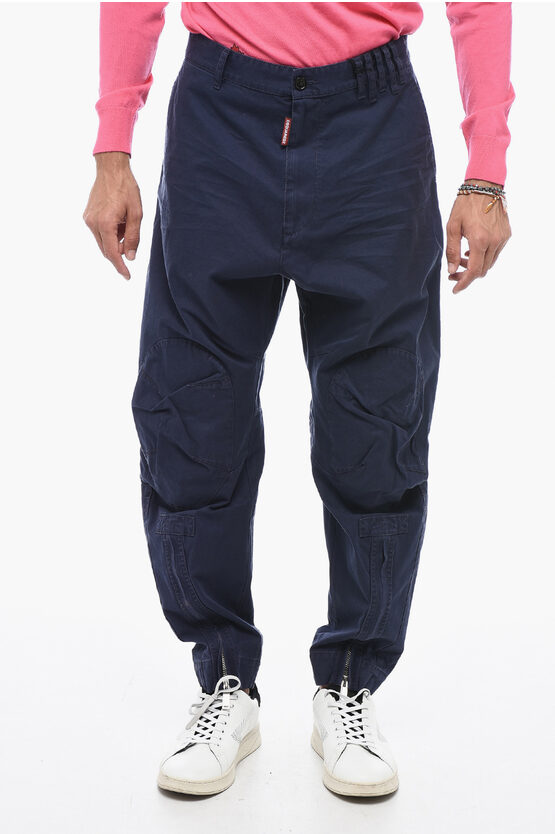DSQUARED2 CARGO PANTS WITH PATCH AND ZIPPED HEM