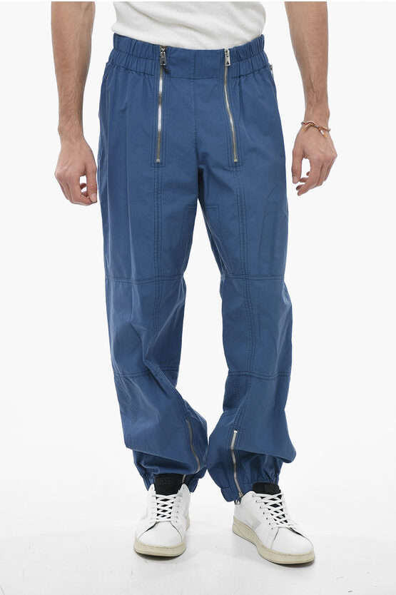 Bottega Veneta Cargo Trousers With Zipped Detailing In Blue