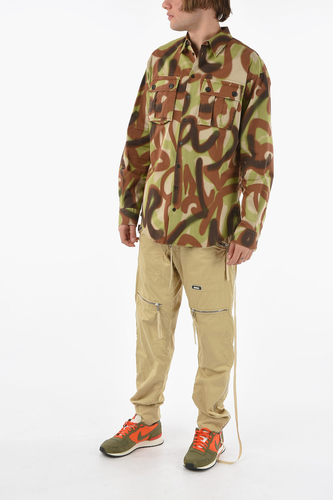 Dsquared2 Cargo Shirt with Camouflage Pattern and Flap Pocket men ...