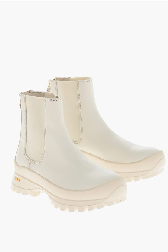 Woolrich Carrion Sole Hiking Leather Chelsea Booties In White