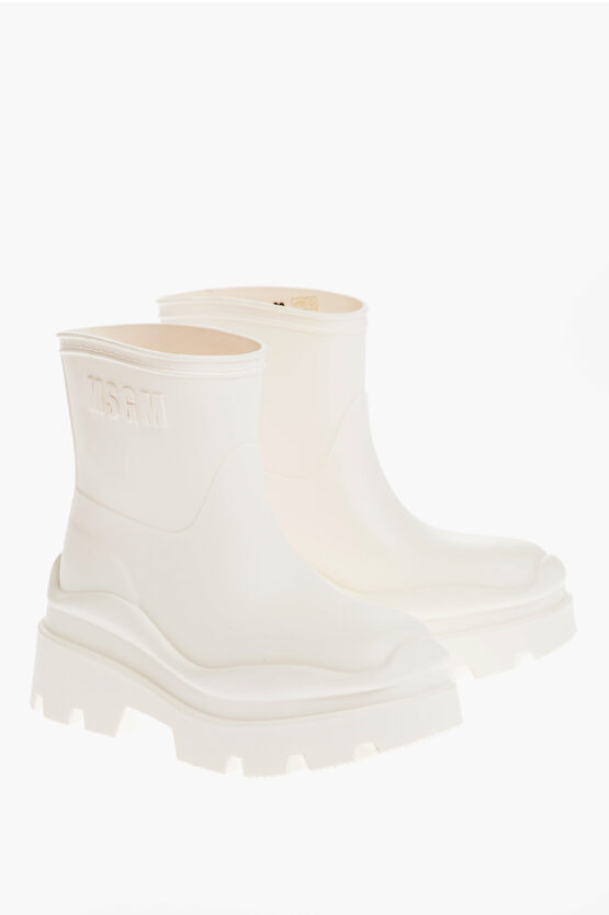 Msgm Carrion Sole Rubber Booties With Embossed Logo