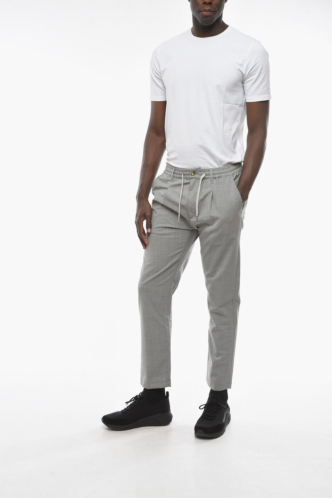 Bershka carrot fit pants with chain detail in grey | ASOS