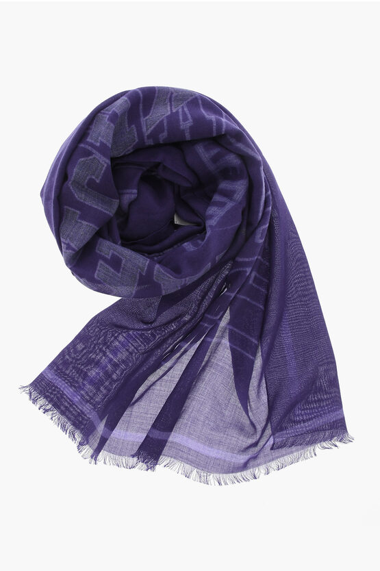 Shop Givenchy Cashmere And Silk Scarf With Fringes