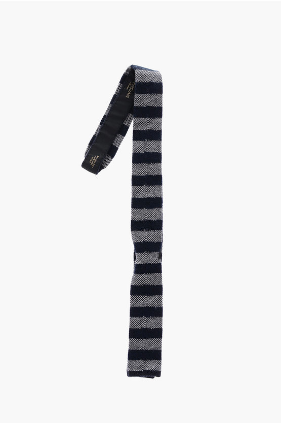 Corneliani Cashmere And Silk Striped Kipper Tie