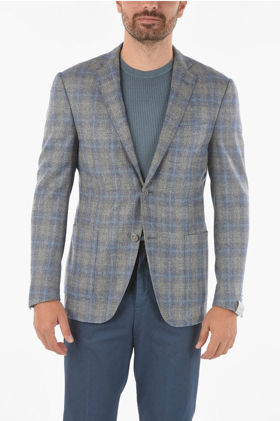0250~Tattersall Checkered GATE Blazer with Notch Lapel main image 0