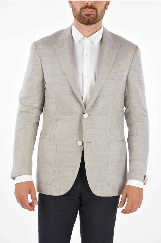 Corneliani Cashmere-blend Leader Soft Blazer With Side Vents In Gray