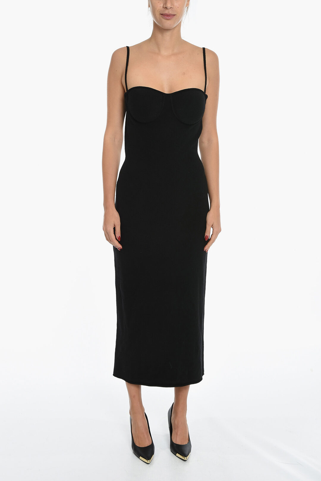 Cashmere Blend Midi Dress With Built-In Bra