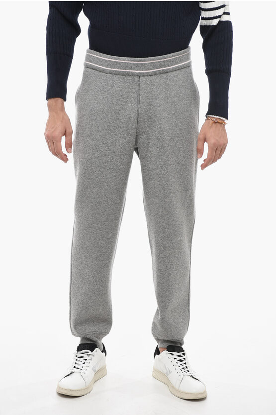 Shop Alexander Mcqueen Cashmere Blend Sweatpants With Zipped Pocket