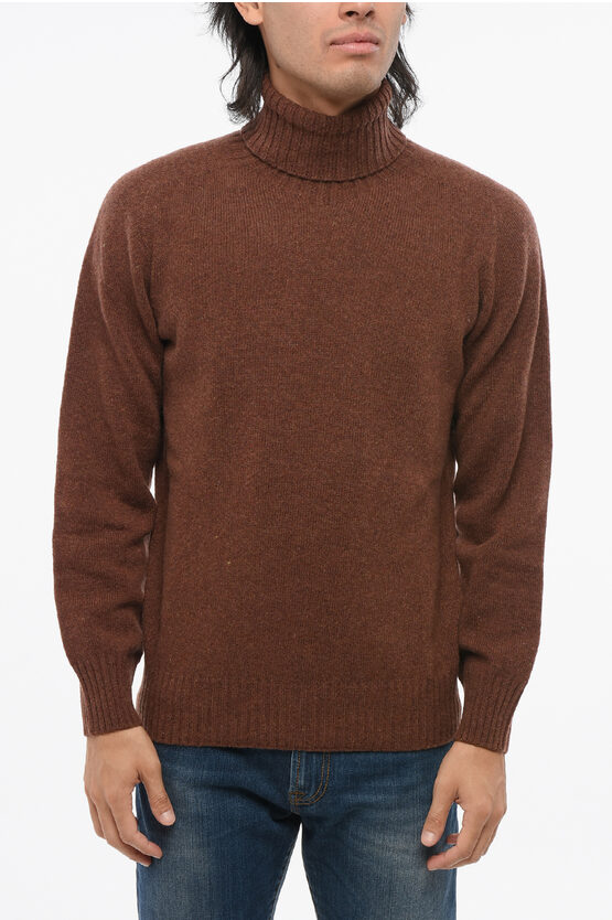 Altea Cashmere-blended Turtleneck Sweater In Brown