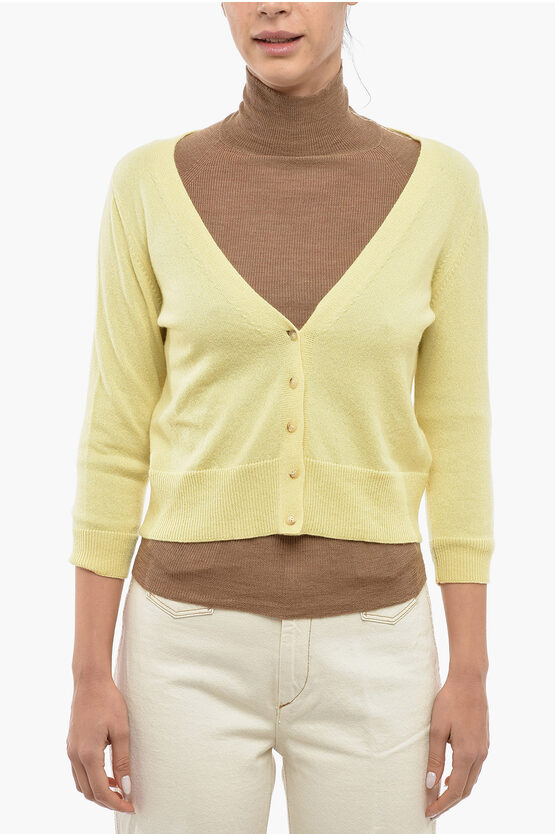 Chicca Lualdi Cashmere Cardigan With Interchangeable Detail In Multi