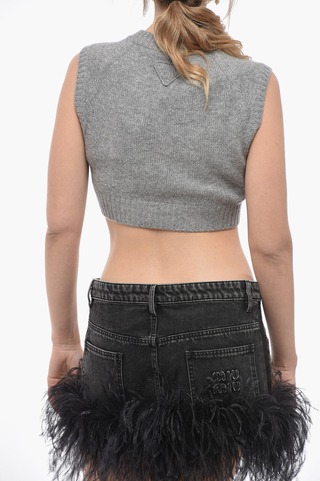 Prada Cashmere Crop Vest with V Neck women - Glamood Outlet