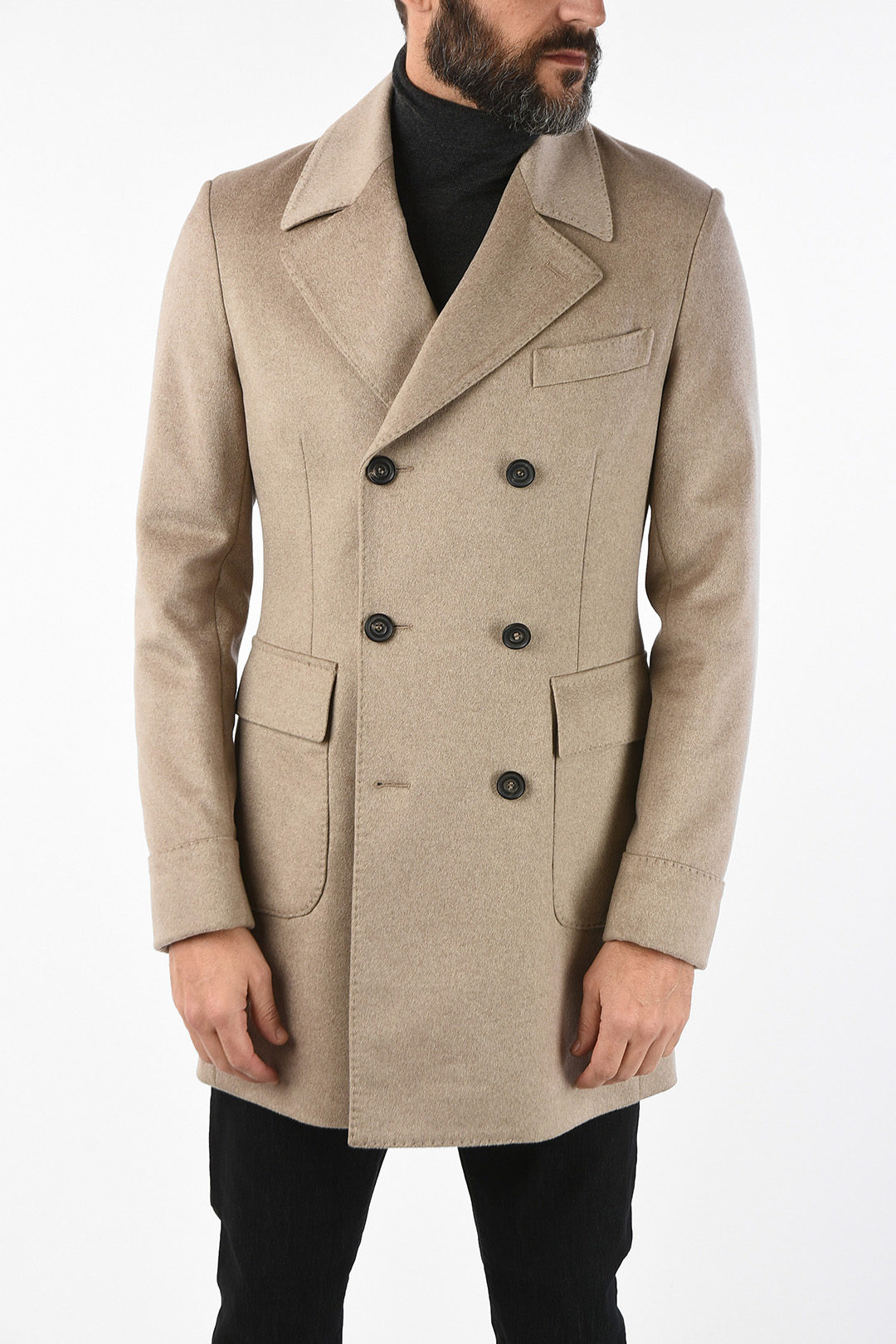 cashmere double breasted Chesterfield coat