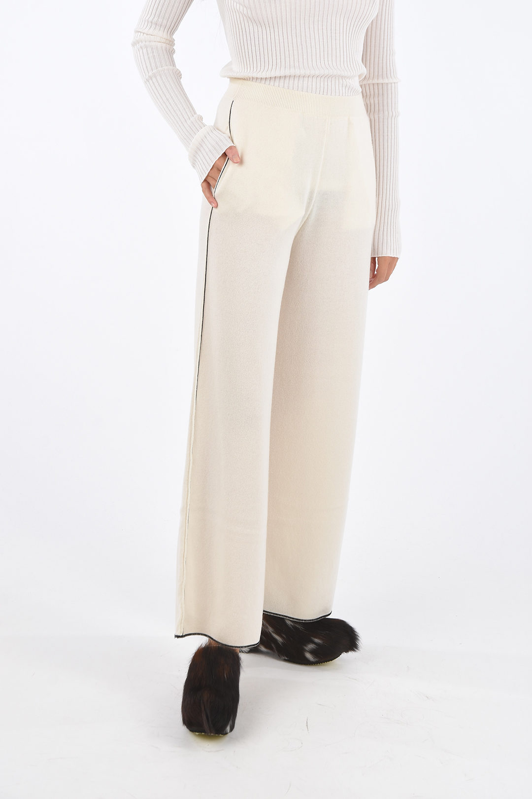 Jil Sander Cashmere High Waist Palazzo Joggers women - Glamood Outlet