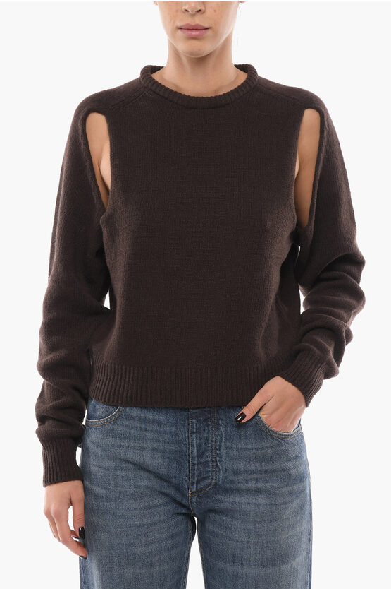 Ramael Cashmere Jumper With Cut Out Detailing In Brown