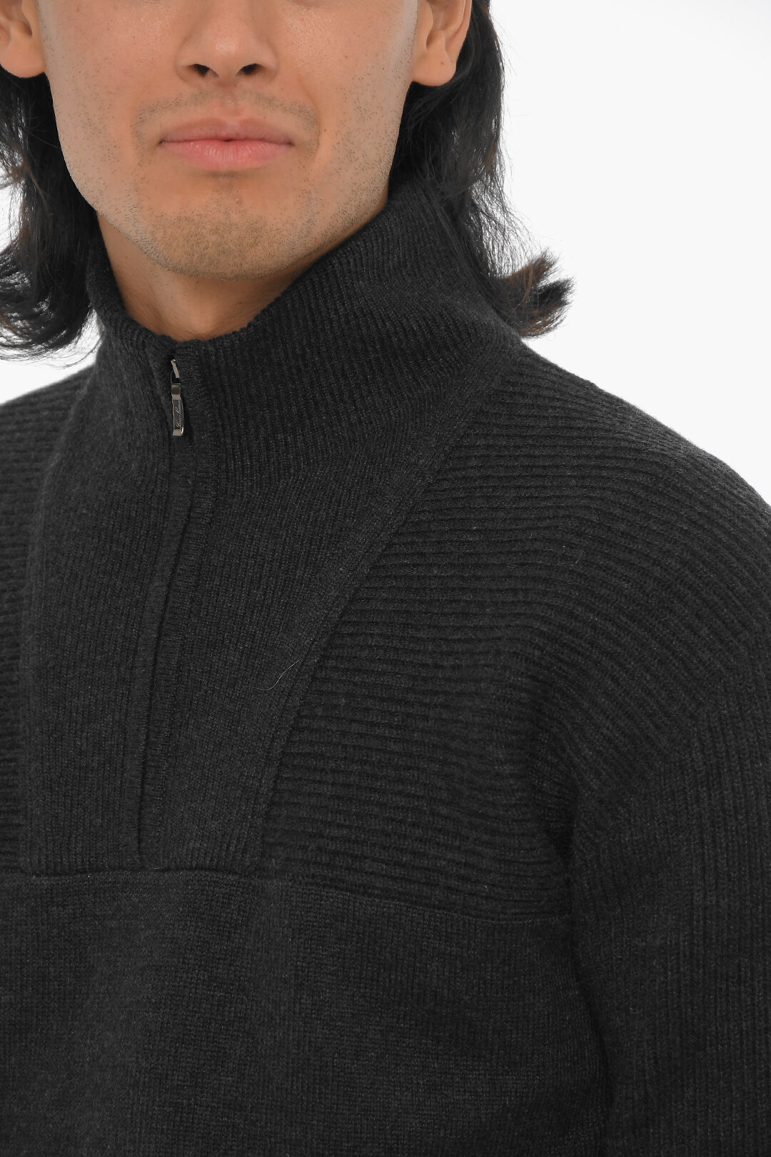 Loro Piana Cashmere Sweater with Half Zip men - Glamood Outlet Loro Piana Cashmere Sweater with Half Zip men - Glamood Outlet