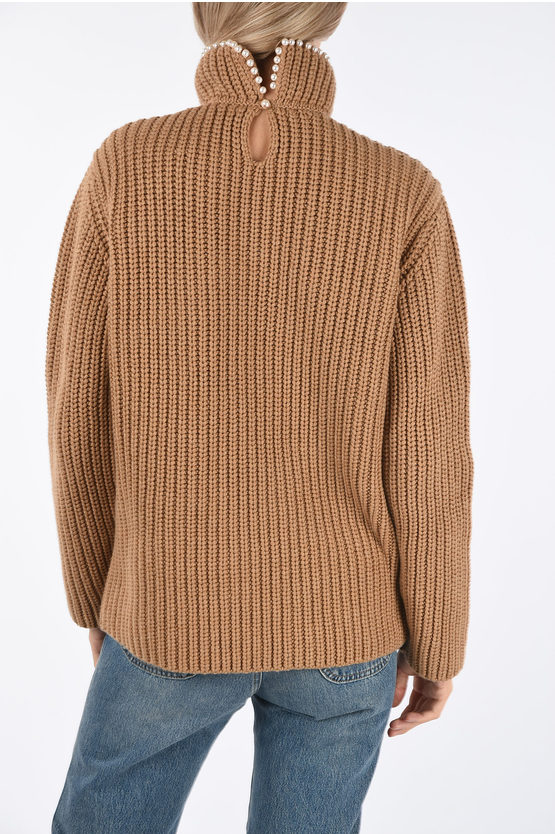 Loewe // Cream Ribbed Knit Wool Turtleneck – VSP Consignment