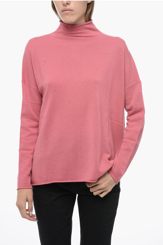 Shop Allude Cashmere Turtleneck Sweater With Side Slits