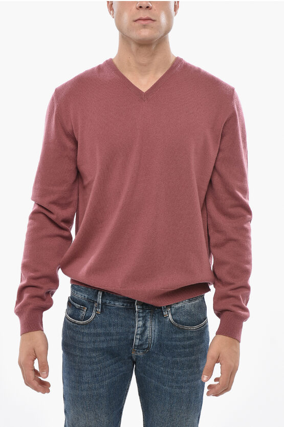 Malo Cashmere V-neck Sweater In Pink