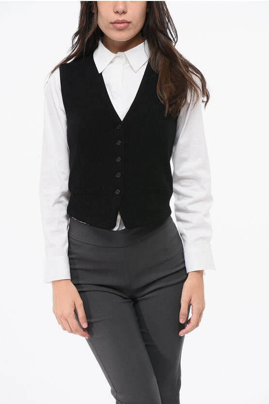 Guest In Residence Cashmere Vest With Logoed Buttons