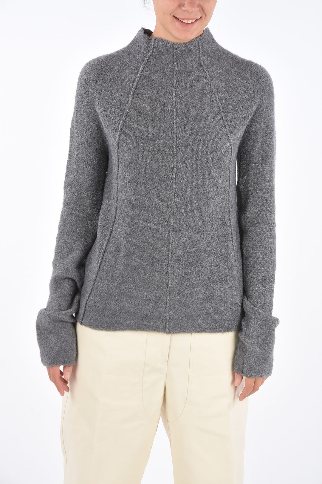 【関税＆送料込み】Jil Sander 'Koala' Grey Wool Turtleneck JIL SANDER Oversized ribbed wool turtleneck sweater | NET-A
