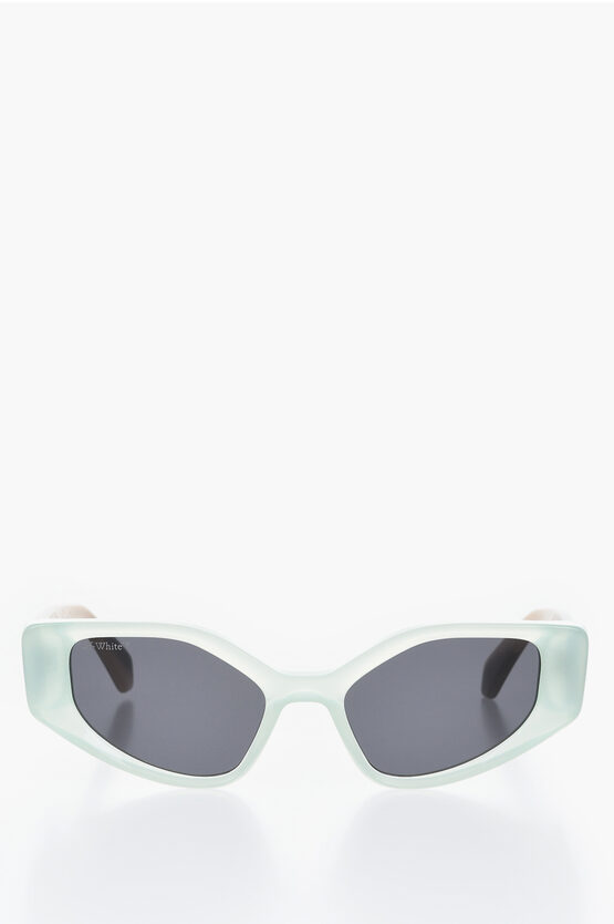Off-white Cat-eye Memphis Sunglasses With Marble-effect Rods In Brown