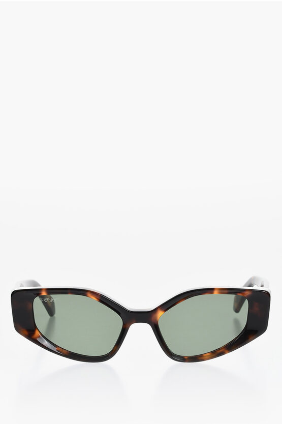 Off-white Cat-eye Memphis Sunglasses With Tortoiseshell Frame In Brown