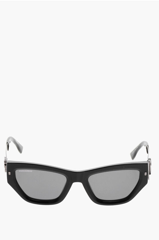 Dsquared2 Cat-eye Sunglasses With Embossed Monogram In Black