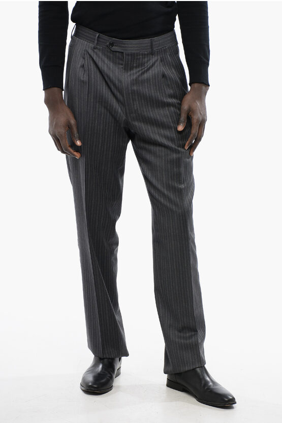 Corneliani Cc Brothers Virgin Wool Pants With Pinstriped Pants