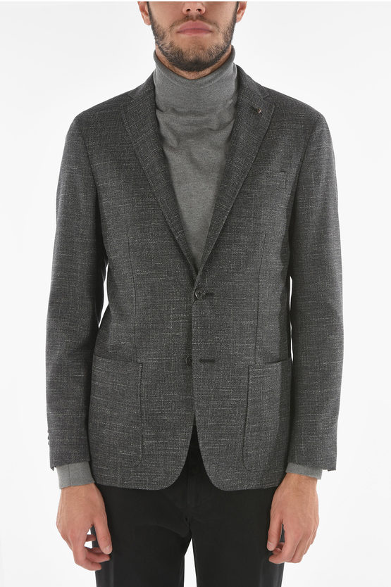 Corneliani Cc Collection 2 Button Blazer Right With Patch Pocket In Gray
