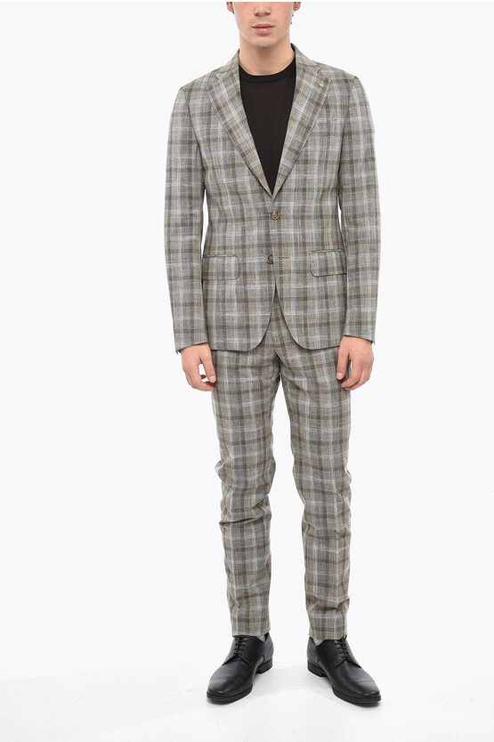 Corneliani Cc Collection 2 Button District Checkered Suit