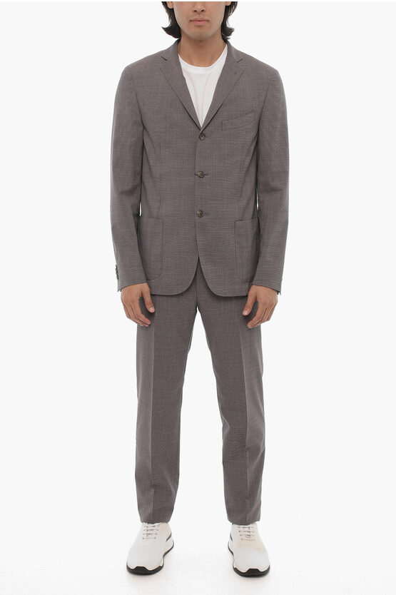 Corneliani Cc Collection 2 Button Reset Micro Houndstooth Motif Suit