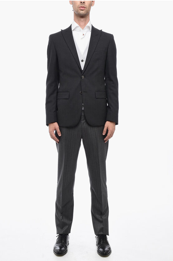 Shop Corneliani Cc Collection 3-piece Cerim.reset Suit With Pinstriped Pants