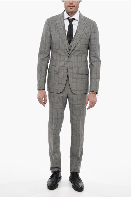 Corneliani Cc Collection 3-piece District Check Wool Suit In Grey