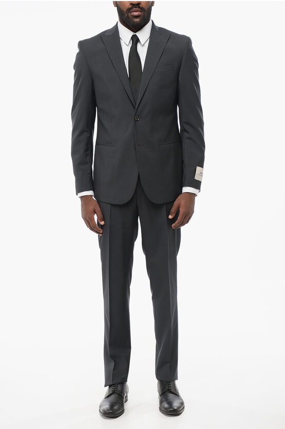 Corneliani Cc Collection Stretch Virgin Wool Refined Suit With Notch La