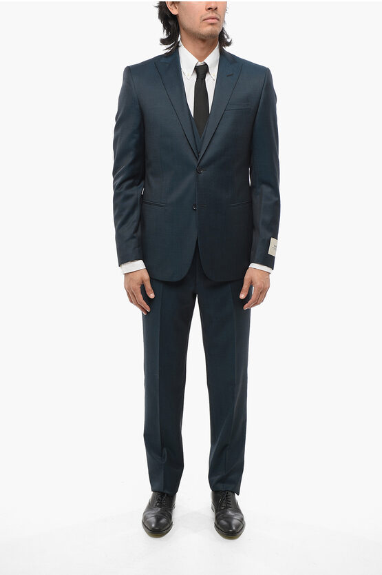 Corneliani Cc Collection 3-piece Refined Suit With Peak Lapel