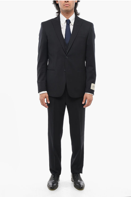 Corneliani Cc Collection 3-piece Refined Suit With Peak Lapel