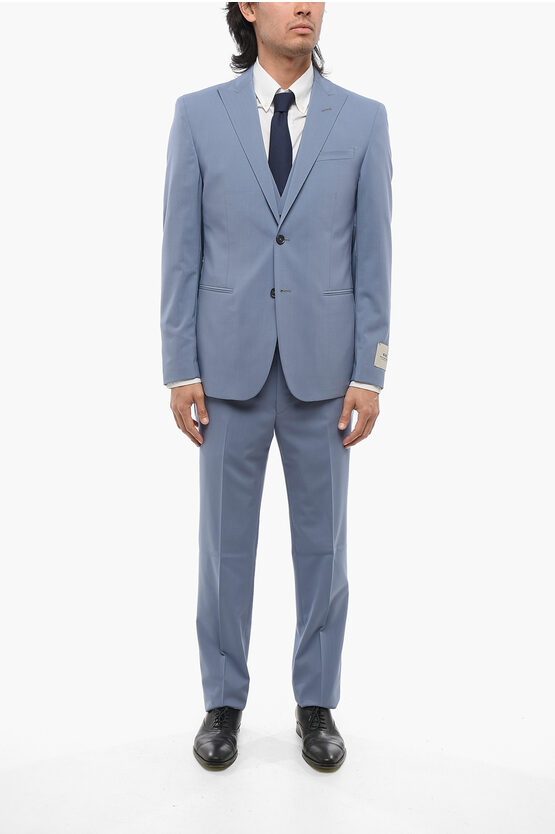 Corneliani Cc Collection 3-piece Refined Suit With Peak Lapel