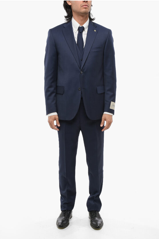 Corneliani Cc Collection District Check Reset Virgin Wool Suit