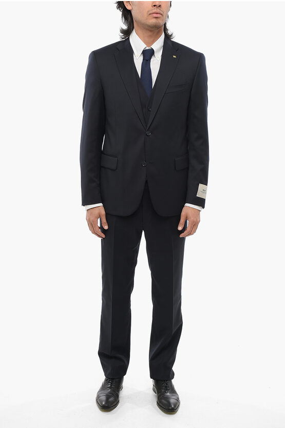 Corneliani Virgin Wool Mantua Suit With Side Splits